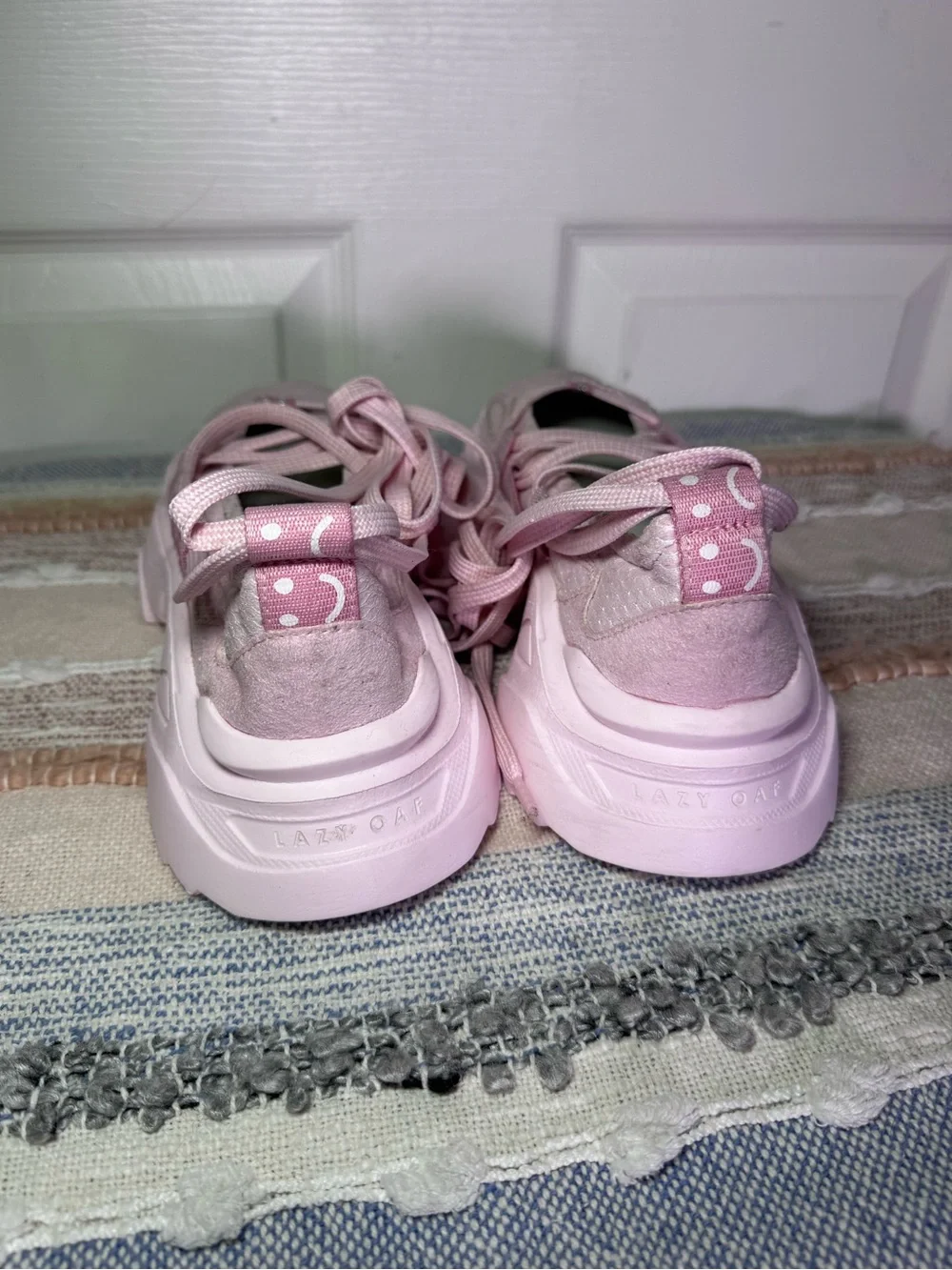 Lazy Oaf  Pink Lace Up Ballet Sneaker.